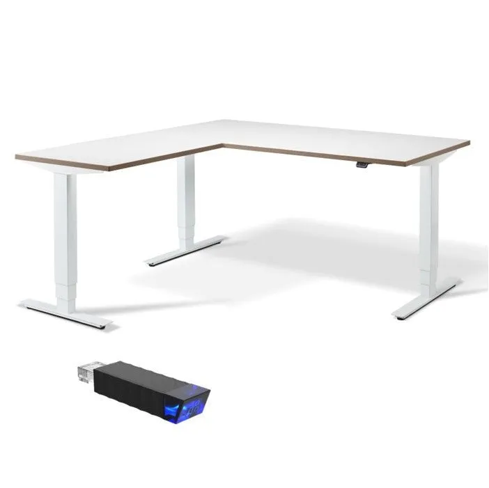 Stockholm Height Adjustable Corner Desk (with Bluetooth control)