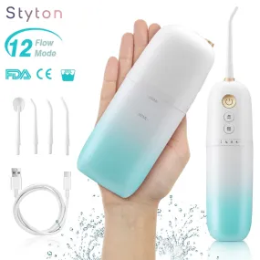 Styton Water Flosser for Teeth Portable IPX7 Waterproofr Rechargeable 12 Modes Dental Oral Flossing Irrigator With Travel Bag 0ral irrigator