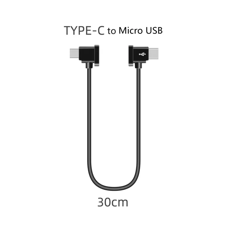 Sunnylife TY-X9304 Suitable For DJI Mavic Air 2S / DJI FPV Flight Glasses V2 / Mavic Mini2 / Osmo Pocket 2 Mobile Phone Tablet Cable 30cm Type-C to Micro USB Cable