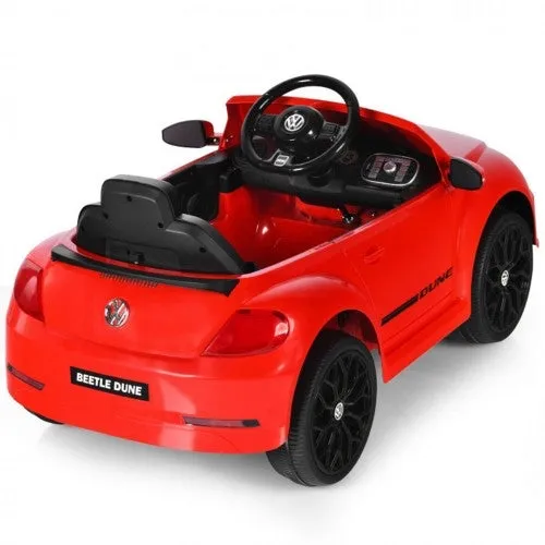 Super Cool Red 2025 Volkswagen Beetle Style 1 Seater Ride On | 6V | Remote