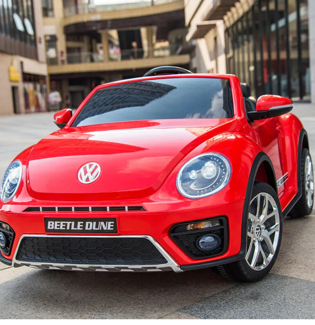 Super Cool Red 2025 Volkswagen Beetle Style 1 Seater Ride On | 6V | Remote