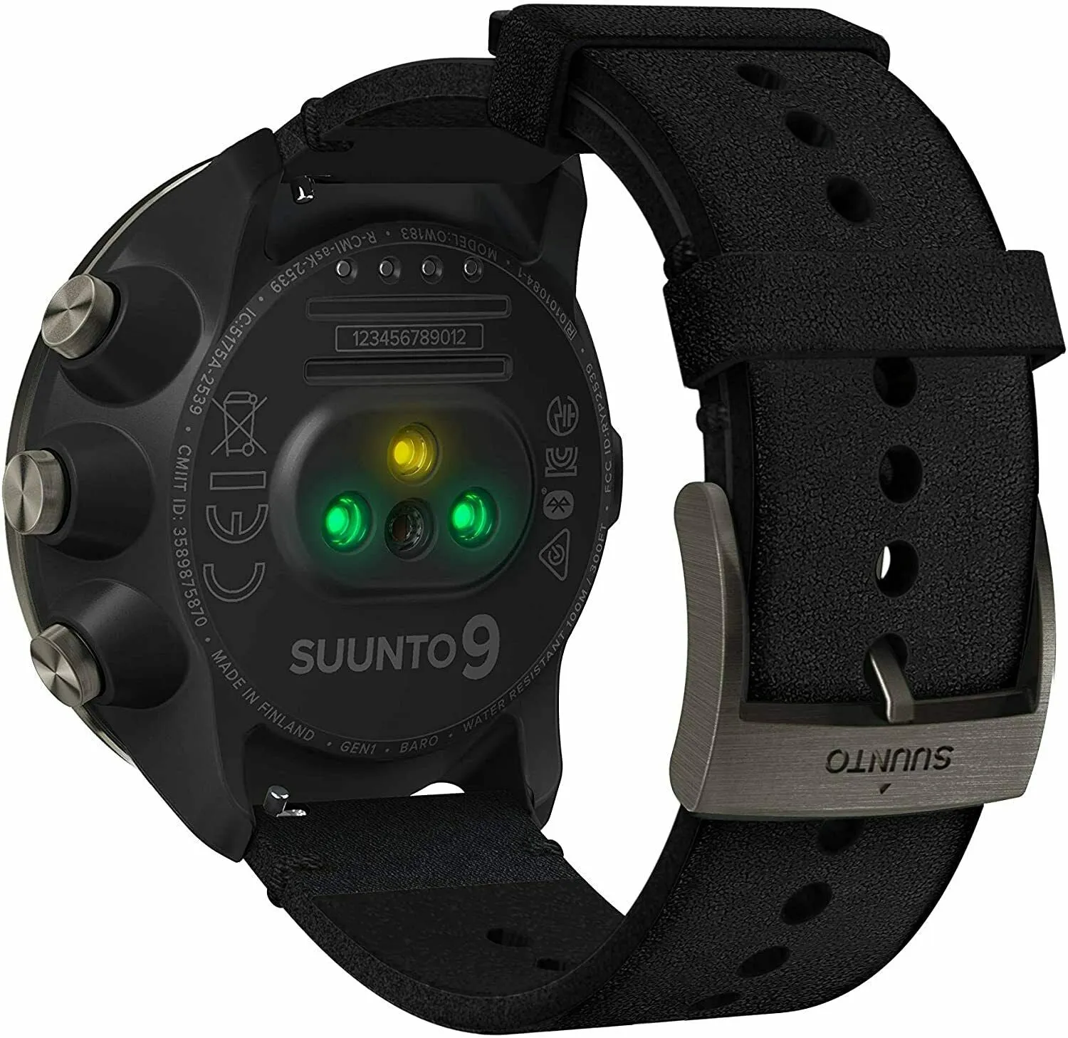 Suunto 9 Baro Titanium Leather GPS Sports Watch with Long Battery Life (SS050463000)