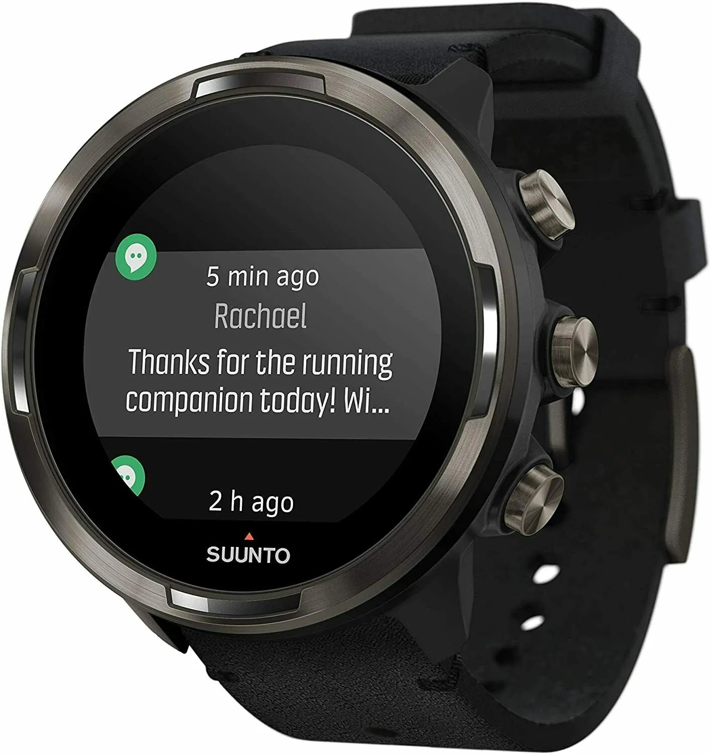 Suunto 9 Baro Titanium Leather GPS Sports Watch with Long Battery Life (SS050463000)