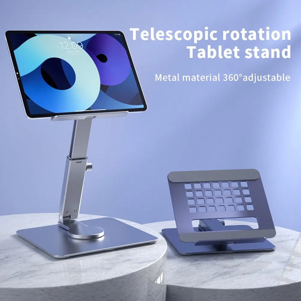 Tablet Stand Desk Riser 360 Rotation Multi-Angle Height Adjustable Foldable Holder Dock For Xiaomi iPad Tablet Laptop