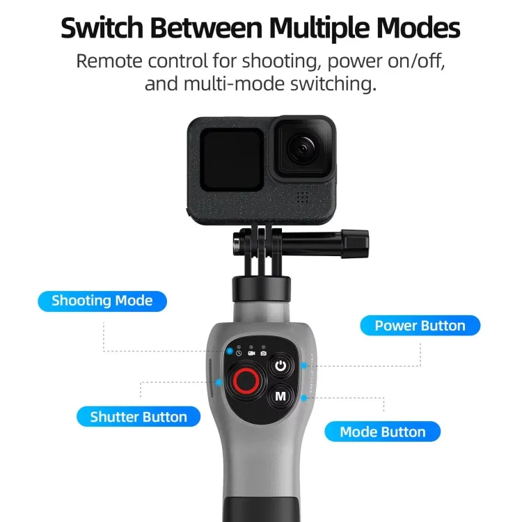 TELESIN 0.85m Underwater Selfie Stick Wireless Remote Control For GoPro HERO12 Black / HERO11 Black / HERO10 Black / HERO9 Black / HERO8 Black