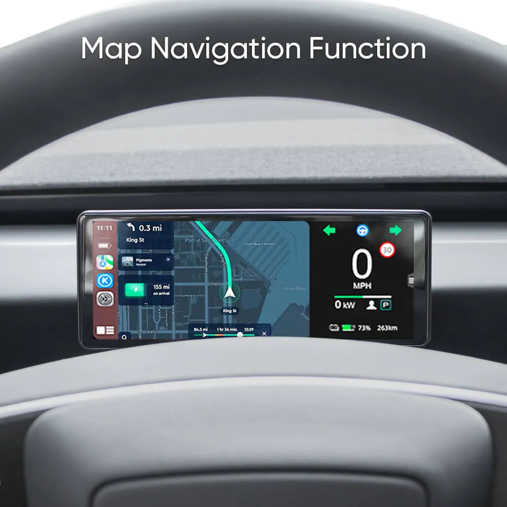 Tesstudio F68-C Plus 6.86" Touchscreen Display with Carplay & Android Auto and Front Camera For Tesla Model 3 Highland