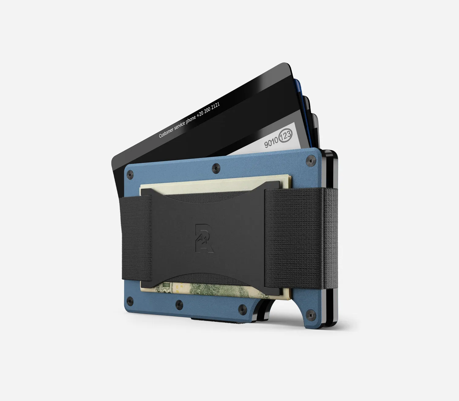 The Ridge Wallet - Titanium - Matte Cobalt