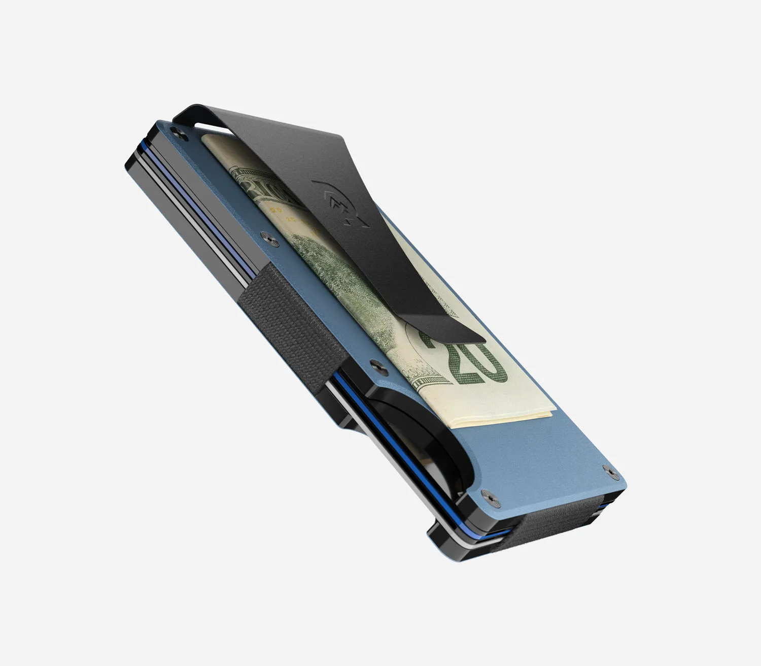 The Ridge Wallet - Titanium - Matte Cobalt