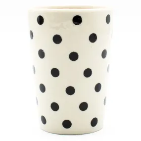 Tumbler/Toothbrush Holder in Black Polka-Dot