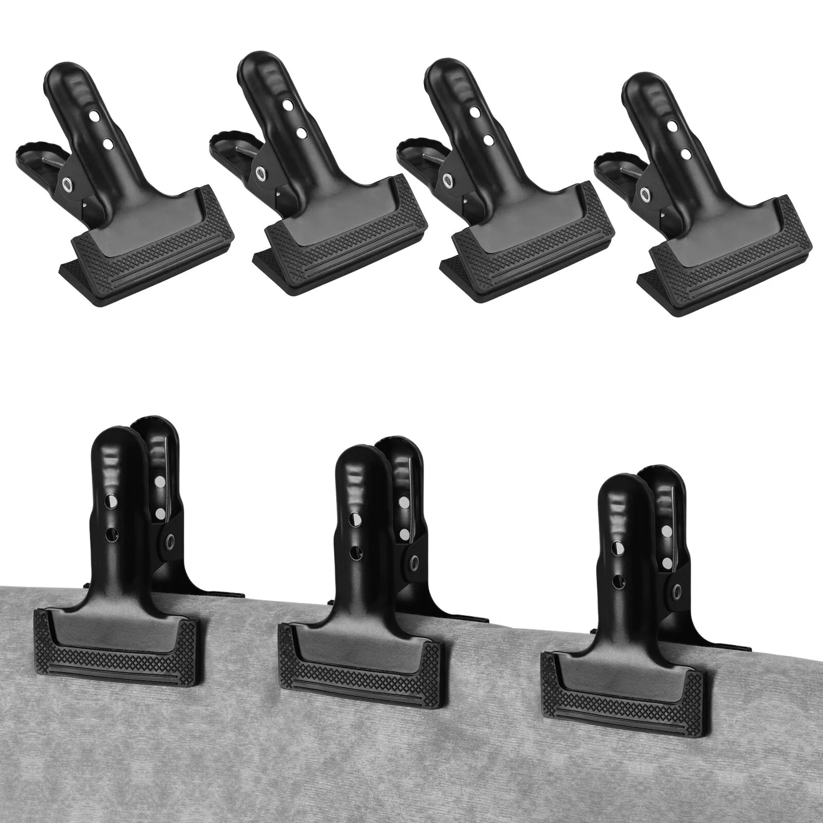 Up to 10Pcs HRIDZ Heavy Duty Spring Metal Clip Photography Backdrop Clamps with Rubber Pad