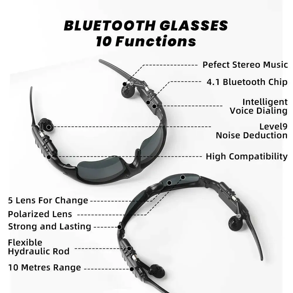 VICTGOAL Cycling Bluetooth Sports Glasses Polarized Men's Sunglasses For Bicycle Eyewear MTB Road Bike Earphone Smart Eyeglasses