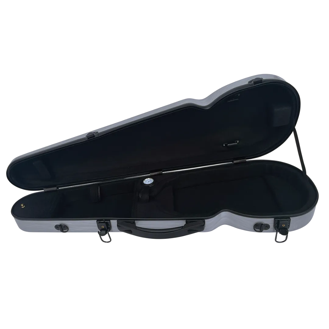 Vivo Polycarbonate Shaped Violin Case 3/4 Brushed Silver