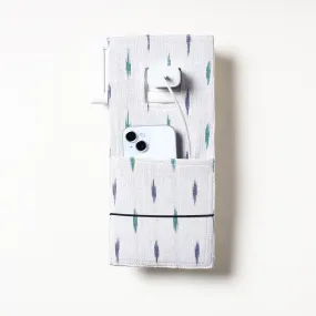 White - Pochampally Ikat Cotton Mobile Charging Holder