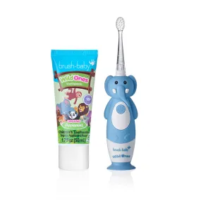 WildOnes™ Elephant Kids Electric Rechargeable Toothbrush and WildOnes Applemint Toothpaste