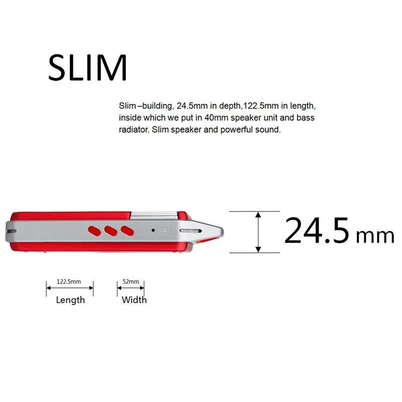 Wireless Bluetooth Speaker Aluminum Alloy Housing shock resistance